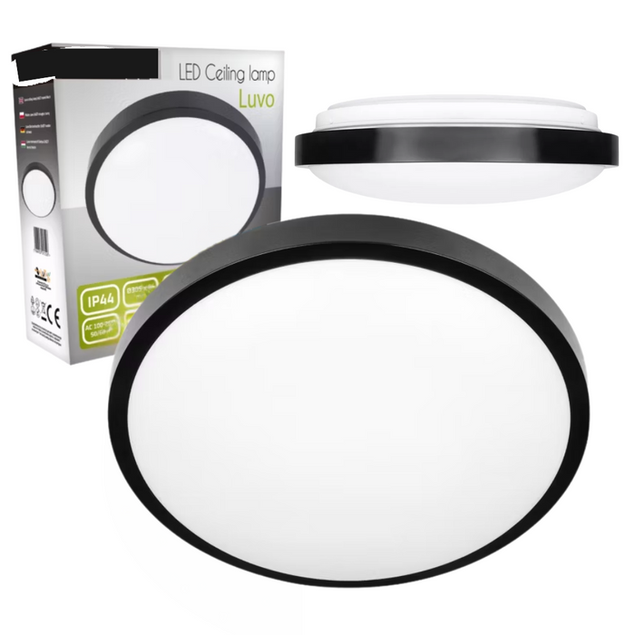 plafoniera neagra universala rotunda luvo 2xe27