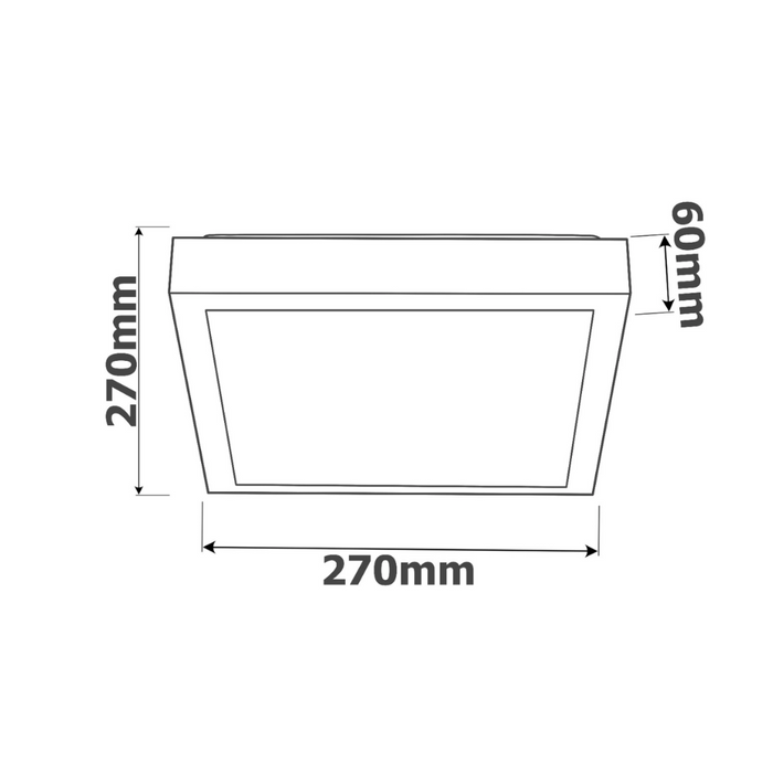 Plafonieră modernă din oțel și plastic, 270x270 mm, fără bec inclus