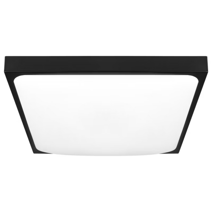 plafoniera patrata neagra 305mm cu doua becuri e27