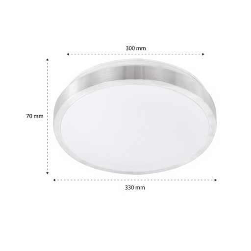 Spot tavan rotund argintiu cu 2xE27 și senzor microwave reglabil