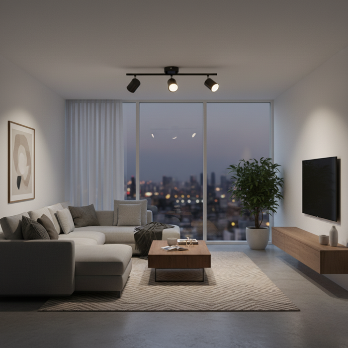 plafonieră modernă cu 3 spoturi orientabile