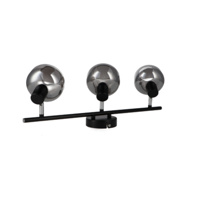 Lampă de tavan modernă cu 3 socluri E14, sticlă și metal