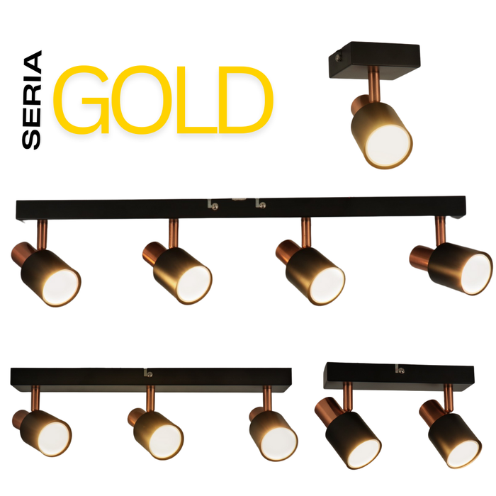 Plafonieră decorativă modernă cu 3 spoturi GU10, metal negru