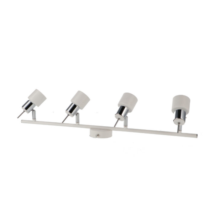 4 Spoturi tavan GU10 montaj pe suprafață, plafonieră metalică albă