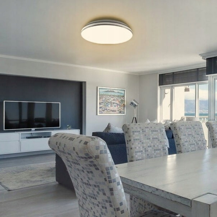 plafoniera design slim led 24w Ø380mm cu senzor microwave