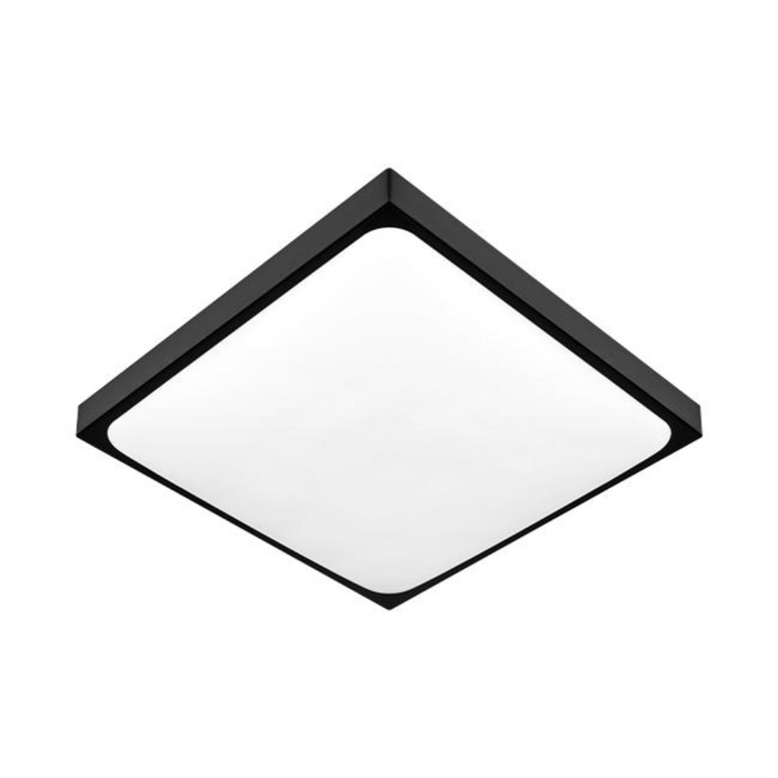 plafoniera smart neagra patrata 305mm 2xe27 cu senzor dip