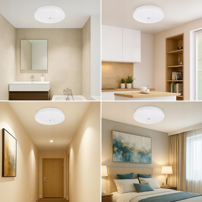 plafoniera tehnica mevo ip44 cu senzor pir detectie 6m