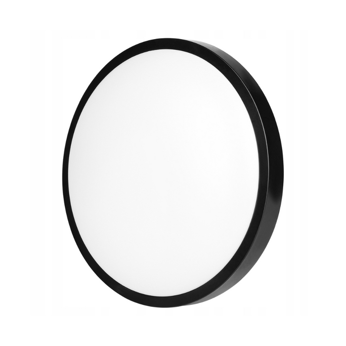 plafoniera tehnica neagra Ø305mm cu soclu e27 si senzor dip