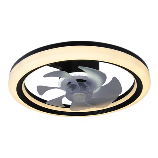Plafonieră ventilator LED neagră Ø500 mm 3CCT