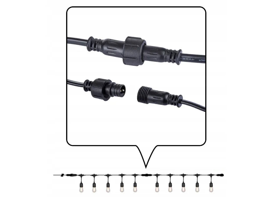 Ghirlandă LED Exterior 5m cu 6 Becuri Filament 1W E27, IP44