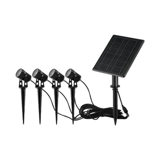 Set 4 lampi LED solare cu tepusa pentru gradina lumina calda 3000K