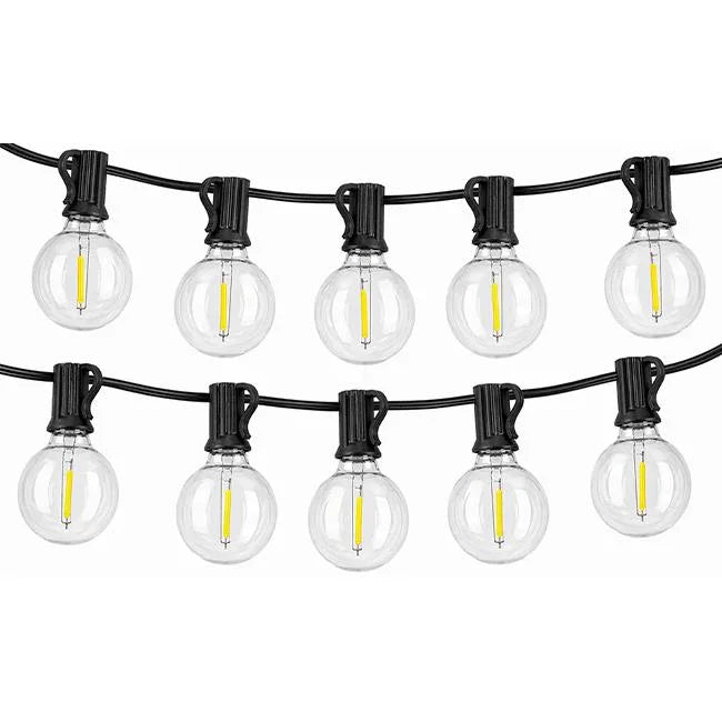 Ghirlandă LED 20m cu 20 becuri E12 lumină caldă 2700K pentru exterior