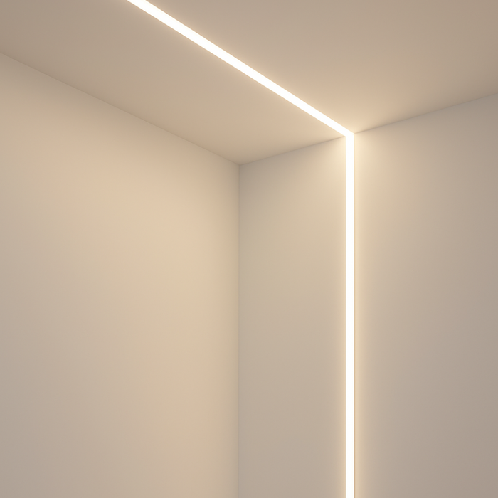 Montaj elegant profil LED cu dispersor în dormitor
