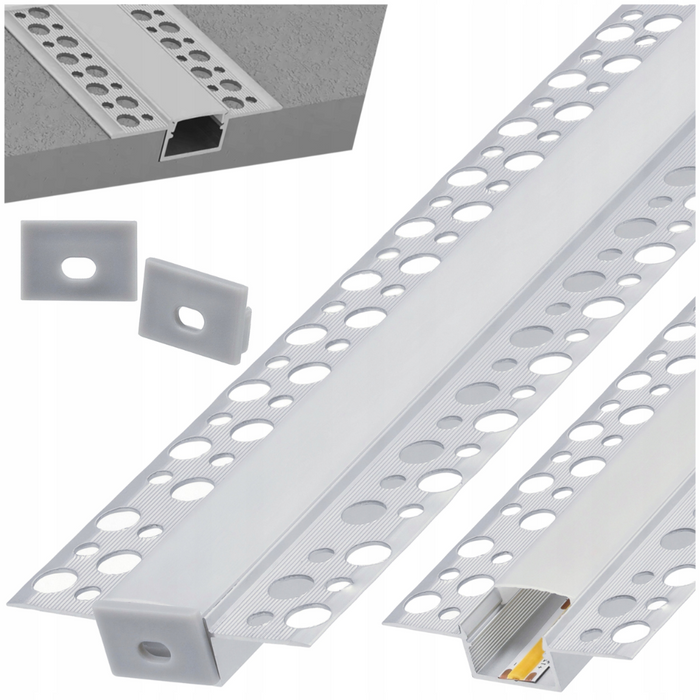 Profil LED decorativ pentru plafoane și pereți rigips, montaj ascuns
