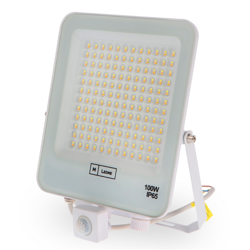 Proiector LED 100W cu senzor de mișcare, montat pe peretele unei case, lumina CCT