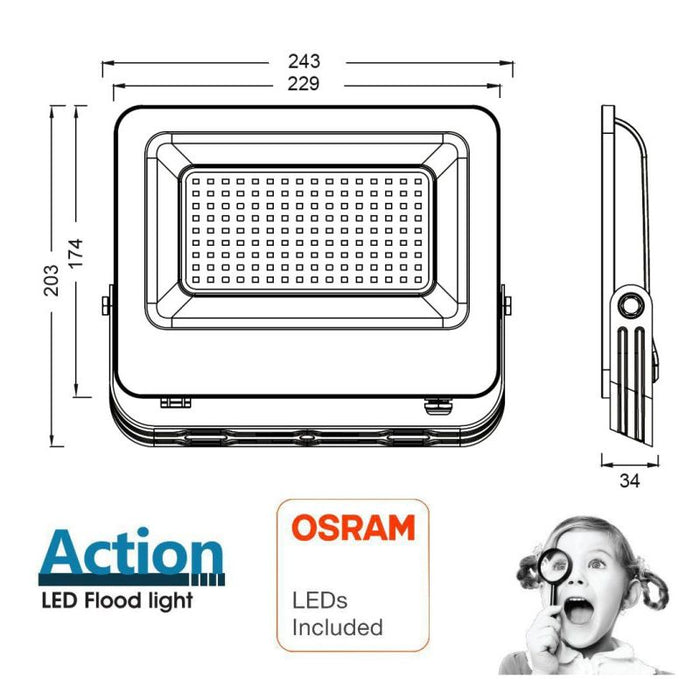 proiector led 100w, proiector led lumina rece, proiector led exterior, proiector cu led, proiector led osram, proiector IP65, proiector led dedeman, ledia.ro