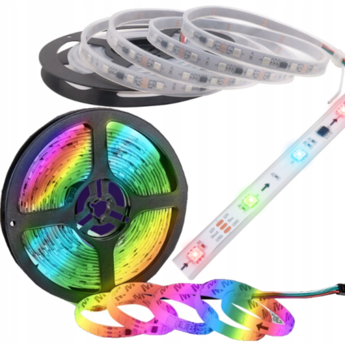 banda digitala RGB 12V IP67, rola 5 metri