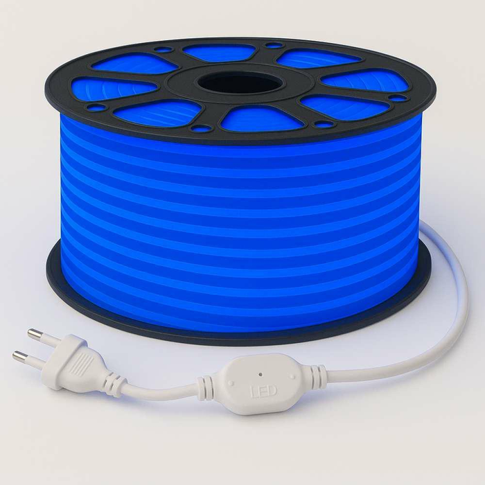 Neon FLEX LED Albastru fațadă comercială, rola 50m