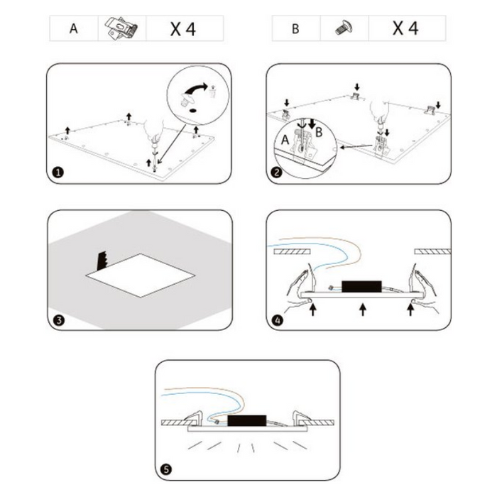 clema prindere, clema montaj panouri led, kit montaj panouri led, cleme pentru led panel, cleme prindere panou led, clema fixare panou led, set cleme panou led, cleme cu arcuri, ledia.ro