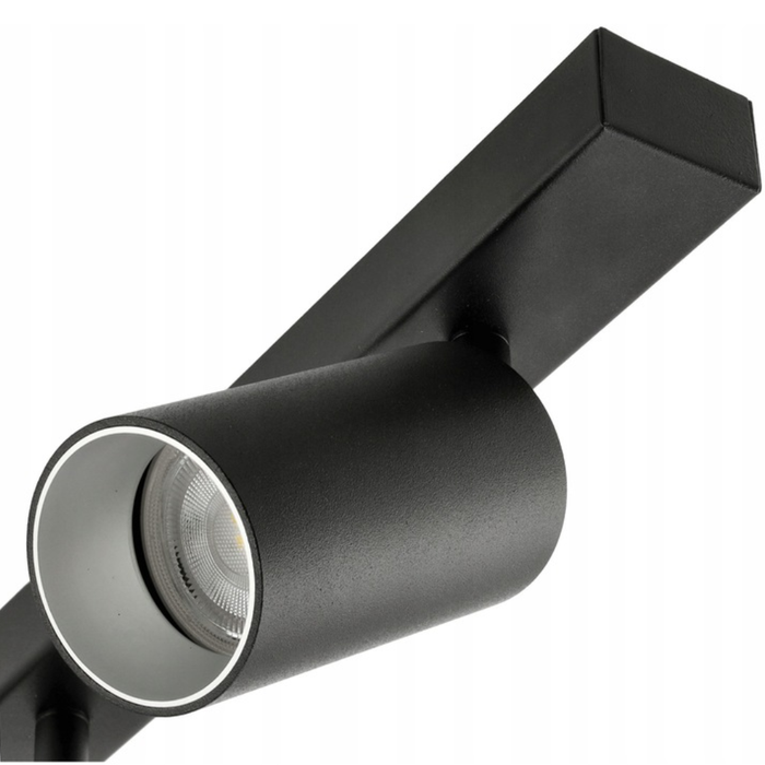 Șină tavan negru/argintie cu spoturi orientabile