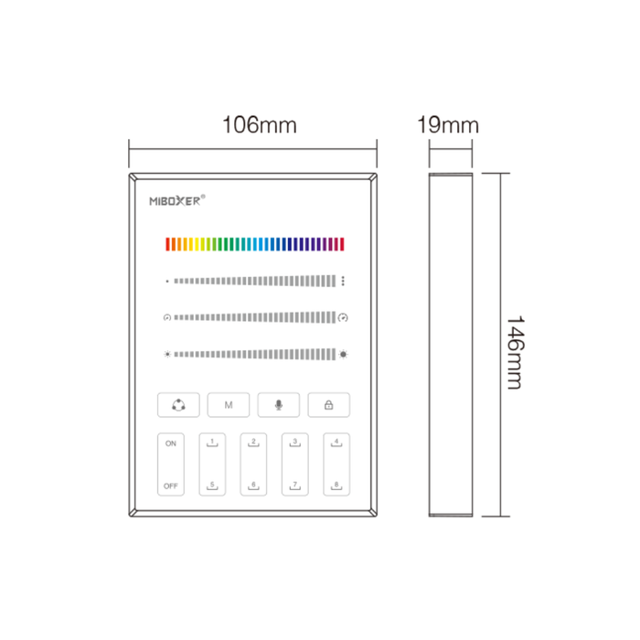 Telecomandă LED inteligentă SPI B9 – reglare culori, luminozitate și efecte dinamice