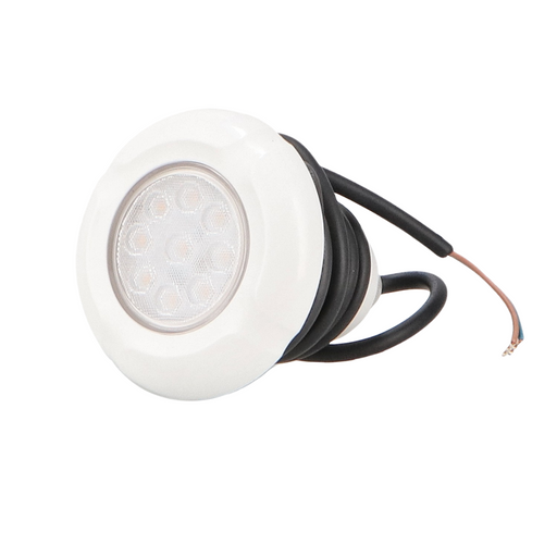 Lumină subacvatică decorativă LED pentru piscină, culoare albă, carcasă compactă din policarbonat
