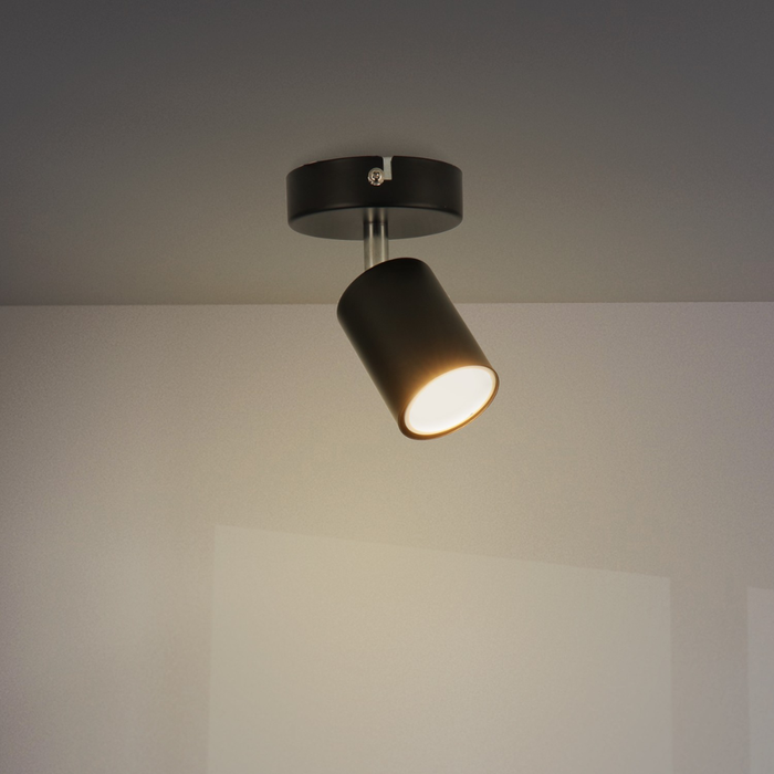 corp iluminat negru mat GU10, spot interior montaj pe tavan