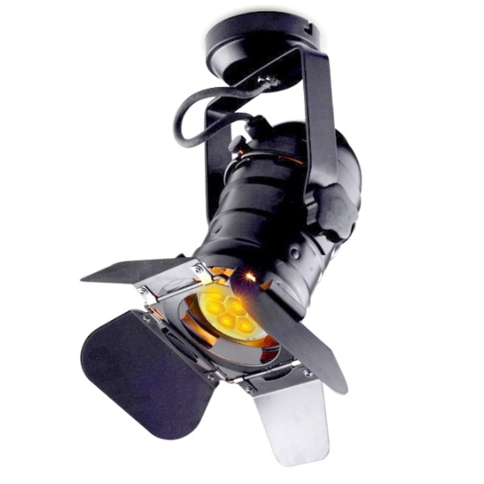 Spot tavan industrial negru tip studio film