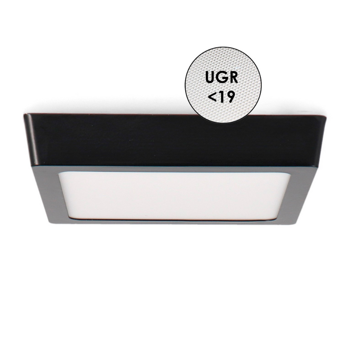 Spot LED aplicat pătrat negru 12W cu lumină reglabilă CCT