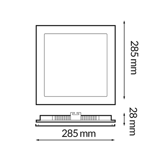 spot led patrat 25w 2500lm, dimensiune 285x285mm, inaltime 28mm
