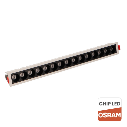 Spot LED liniar încastrat 30W cu chip OSRAM pentru iluminat interior