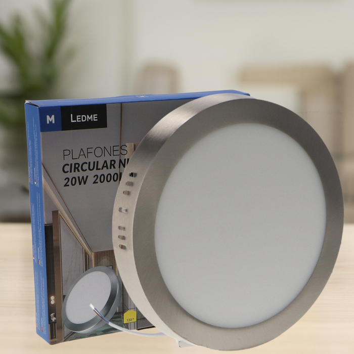 Spot LED rotund aplicat 20W, argintiu, lumina puternica 2000lm