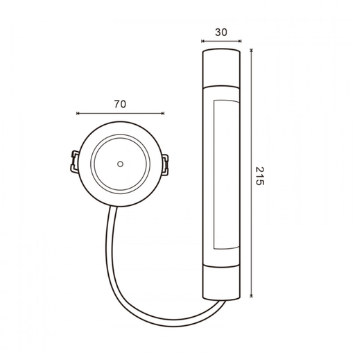 Spot LED de urgență pentru tavan fals, diametru 70 mm ledia.ro