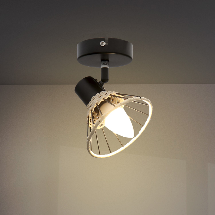Aplica tavan neagră cu abajur industrial