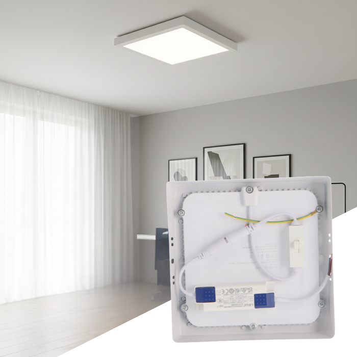 spot led patrat aplicat 20w lumina selectabila, driver inclus