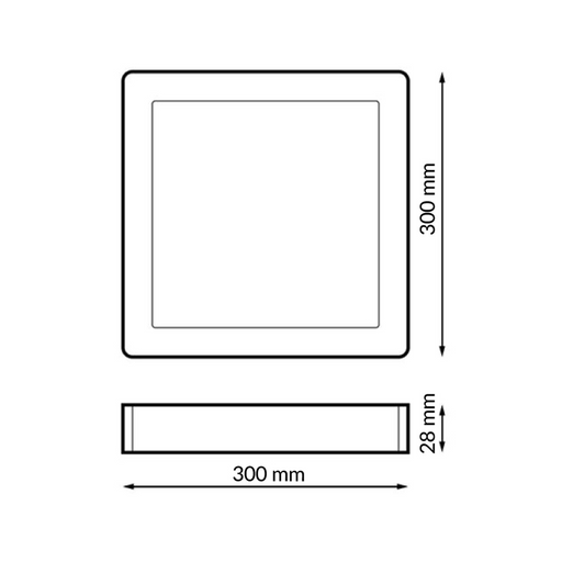 Spot LED aplicat pătrat negru 25W cu lumină reglabilă CCT