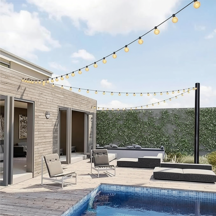 suport demontabil pentru ghirlande de terasa