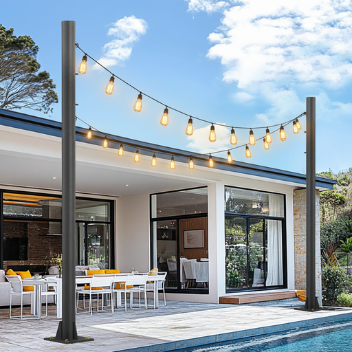 stalp metalic 3 metri pentru decor lumini