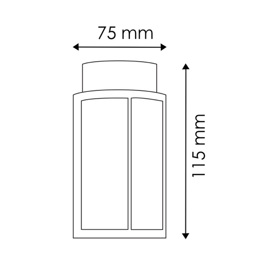 Componentă IP68 pentru instalare proiector LED în peretele piscinei, 75x115 mm