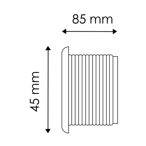 desen tehnic cu dimensiunile spotului LED Minipool 7W, utilizare subacvatică, 45x85mm.