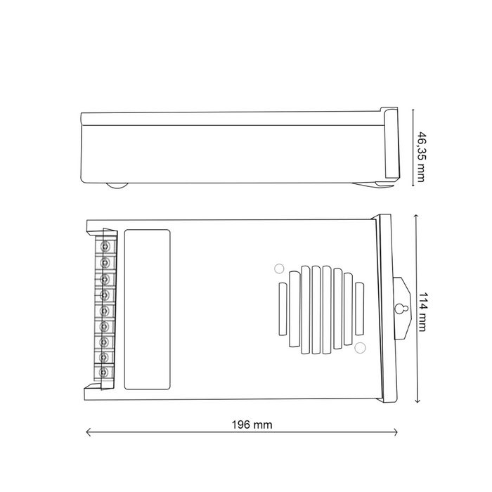 sursa alimentare 600w, sursa de alimentare aluminiu, surse alimentare 600w, sursa alimentare banda LED 12V, surse 12v 600w, ledia.ro