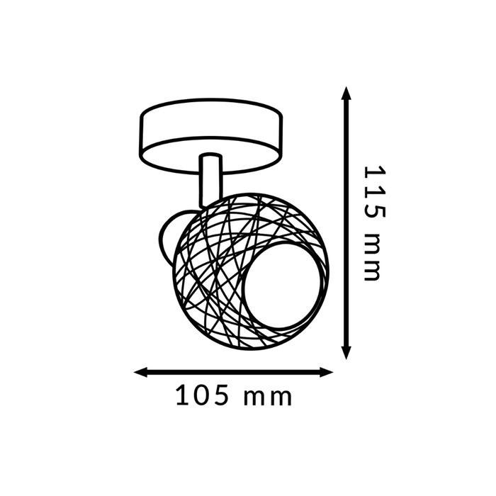 Spot decorativ în stil scandinav, dimensiuni 105mmx115mm, inaltime