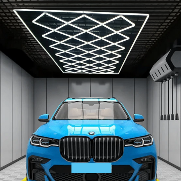 Tavan decorativ iluminat cu panou LED HoneyComb 680 W alb rece