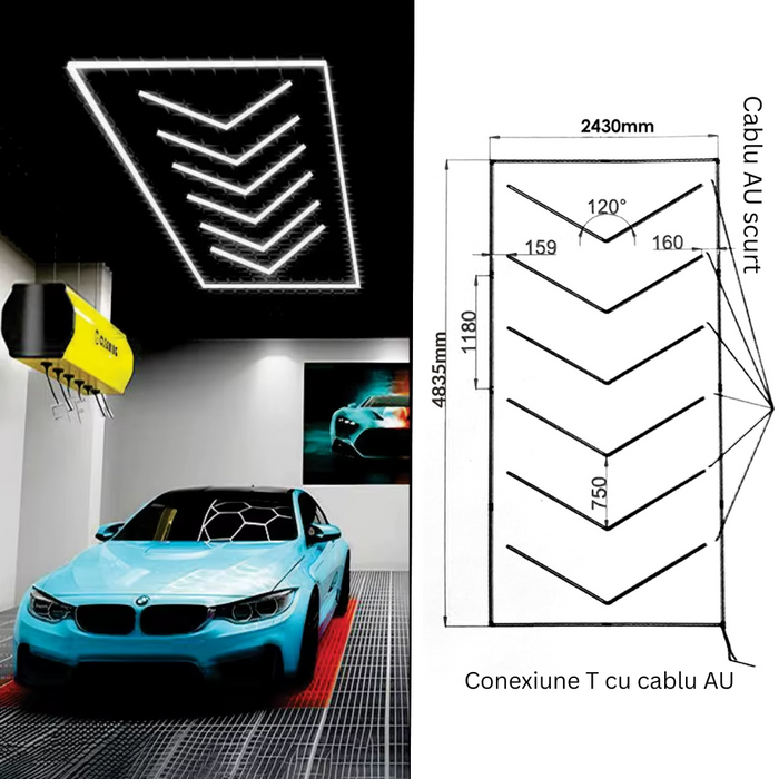 Panou LED HoneyComb 384 W cu unghi de iluminare 180 grade pentru acoperire completă
