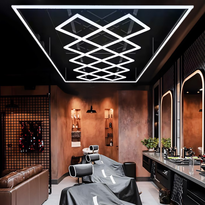 Detaliu lateral panou LED HoneyComb 510 W alb finisaj premium