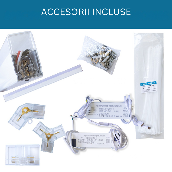 Instalare panou LED HoneyComb RGB 580 W , accesorii incluse