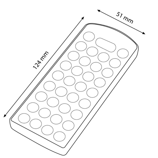 Dimensiune telecomanda 124x51mm, material policarbonat, ledia.ro