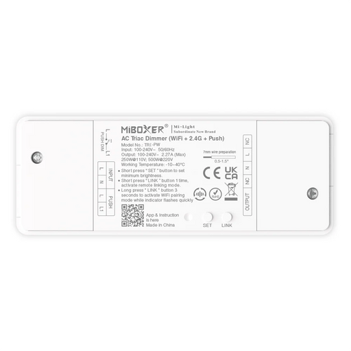 TRI-PW 500W AC Triac Dimmer (WiFi+2.4GHz + Push)