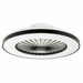 Plafoniera LED KLEO neagră cu ventilator silențios pentru dormitor