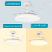 ventilator cu telecomanda si lustra led, ventilator tavan cu lustra led, lustra led CCT cu ventilator tavan, ventilator cu lamele retractabile, ventilator tavan silentios, ledia.ro